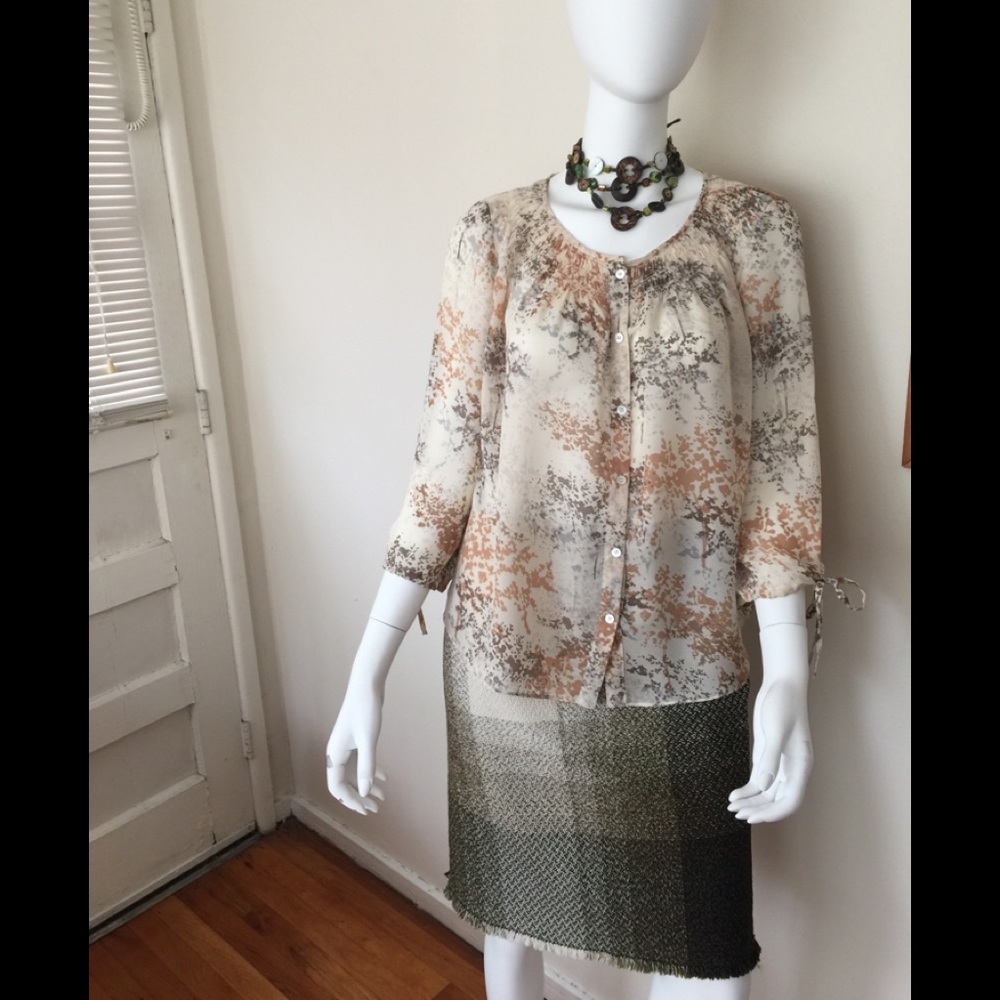 NWOT Talbots 3/4 sleeve silk blouse.